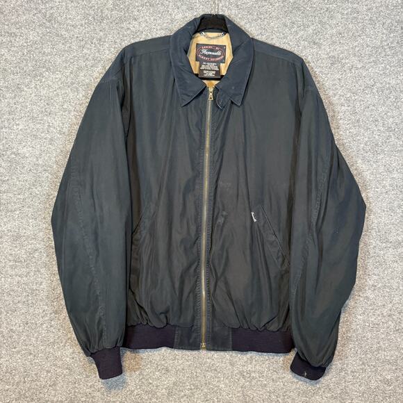 Faconnable Albert Goldberg Bomber Jacket Mens Large Blue Vintage Wool Ribbing - Picture 2 of 10